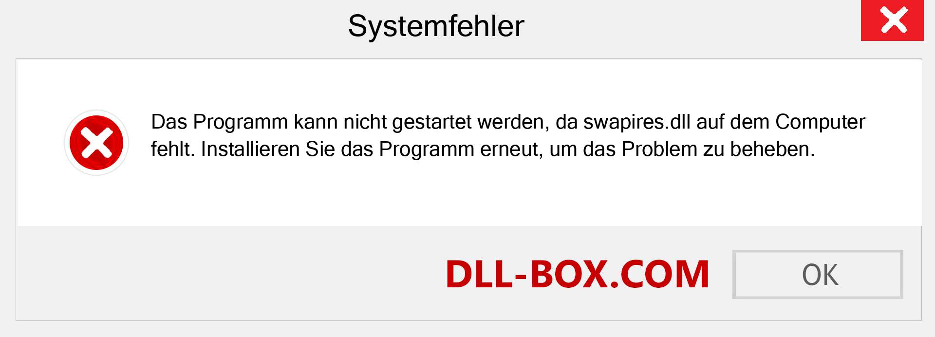 swapires.dll-Datei fehlt?. Download für Windows 7, 8, 10 - Fix swapires dll Missing Error unter Windows, Fotos, Bildern